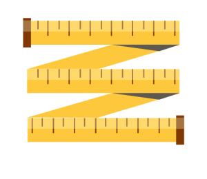 pictogram of a measuring tape